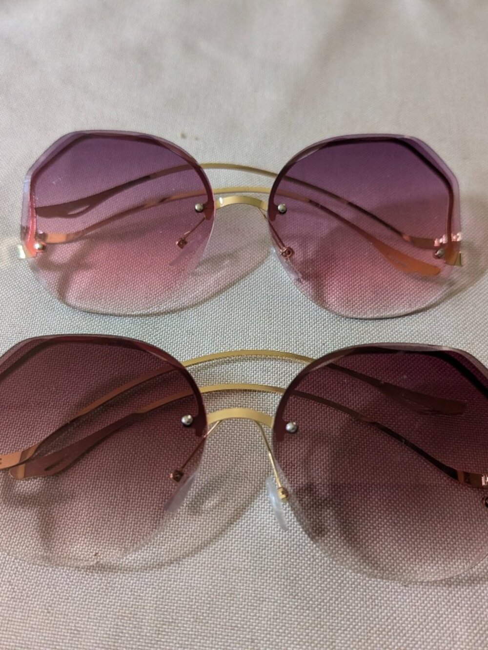 2 Rimless women's polygon sunglasses